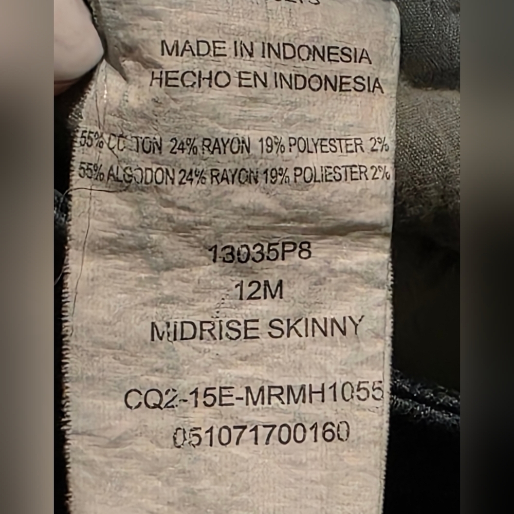 Riders By Lee Curvy Fit Skinny Jean Stretchy Denim Midrise Size 12M - Picture 7 of 7
